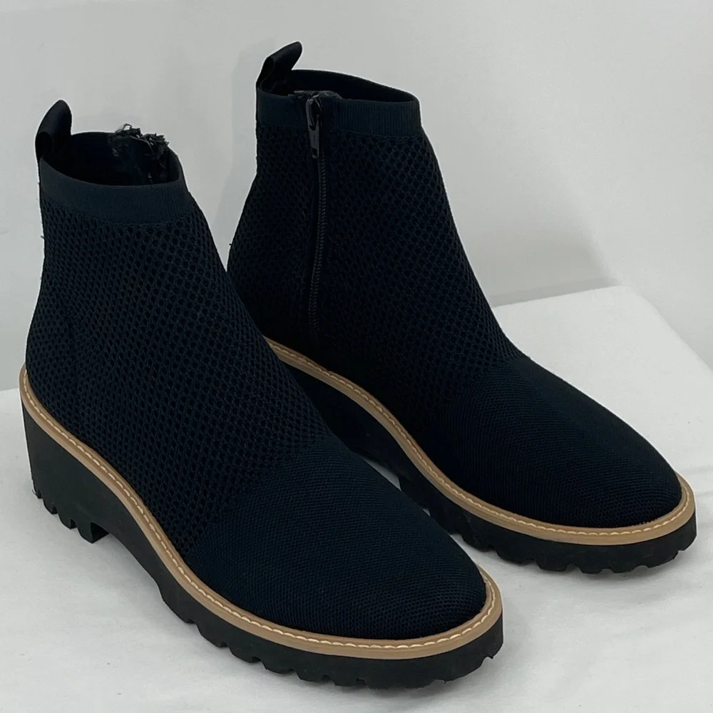 VANELI MARINA Black Knit Ankle Booties WOMENS SIZE 9.5 M LIKE NEW